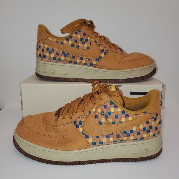 Nike Other - Nike Air Force 1 N7  Woven Tan Multicolor Suede Low Top  Mens 12